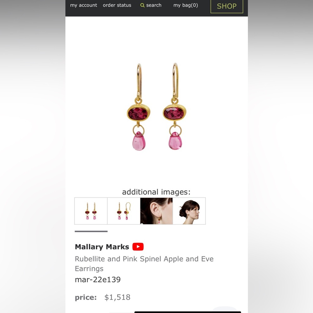 Mallary Marks 18k gold, ruby, pink sapphire drop earrings